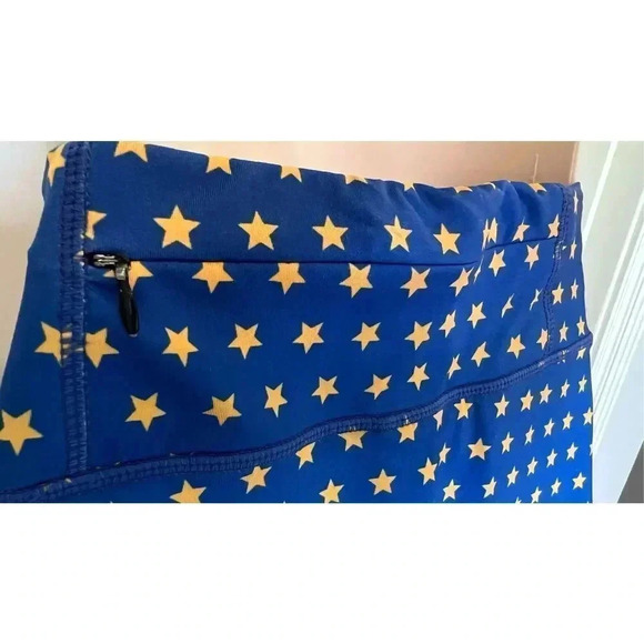 Unbranded Women’s Small Blue Gold Star Back Zipper pocket skort shorts skirts - Picture 5 of 13